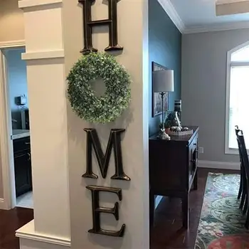 

Artificial Green Leaves Wreath Grass Garland Door Exquisite Hanging Ornament Unfading Wedding Decoration