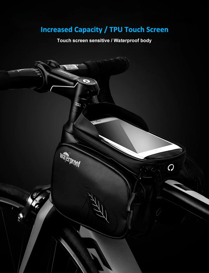 Cycling Bike Top Tube Bag Rainproof MTB Bicycle Frame Front Head Cell Phone Touch Screen Bag Pannier Bike Accessories