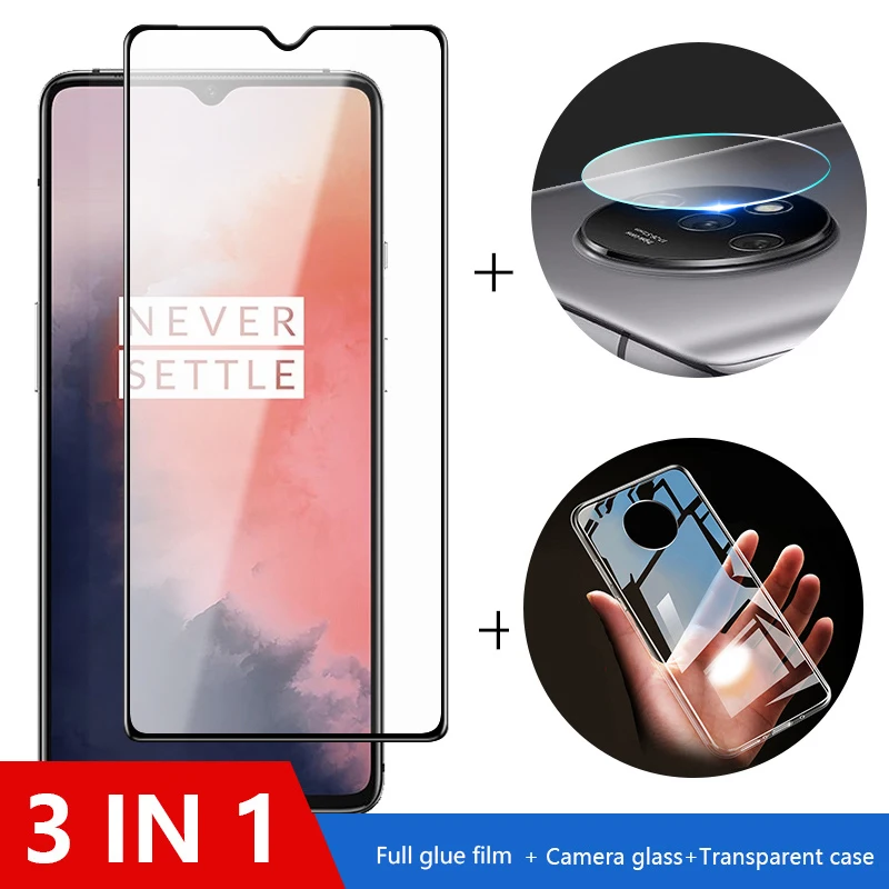 Чехол 3 в 1 + стекло для камеры oneplus 7t 7 защита экрана объектива на one plus 8t nord n10 5G 6t 6