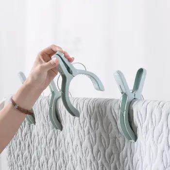 

4Pcs Plastic Blanket Quilt Clips Towel Clothes Pins Clothes Pegs Household Clothespin Laundry Clamp Big Clip Strong Anti Wind
