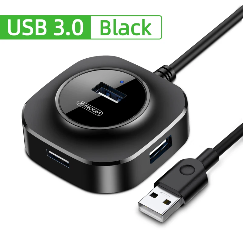 Joyroom usb-хаб 3,0 концентратор USB 2,0 адаптер 4 порта скорость несколько usb3.0 адаптер с Micro USB для компьютера USB разветвитель 0,25 м - Цвет: USB 3.0 Cable Black