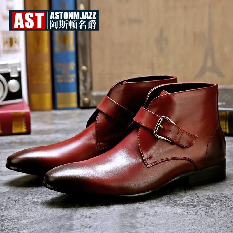 

Formal Wear Leather Shoes Men's New Style Large Size Warm MEN'S SHOES Genuine Leather Business Chelsea Leather Boot Casual Men's