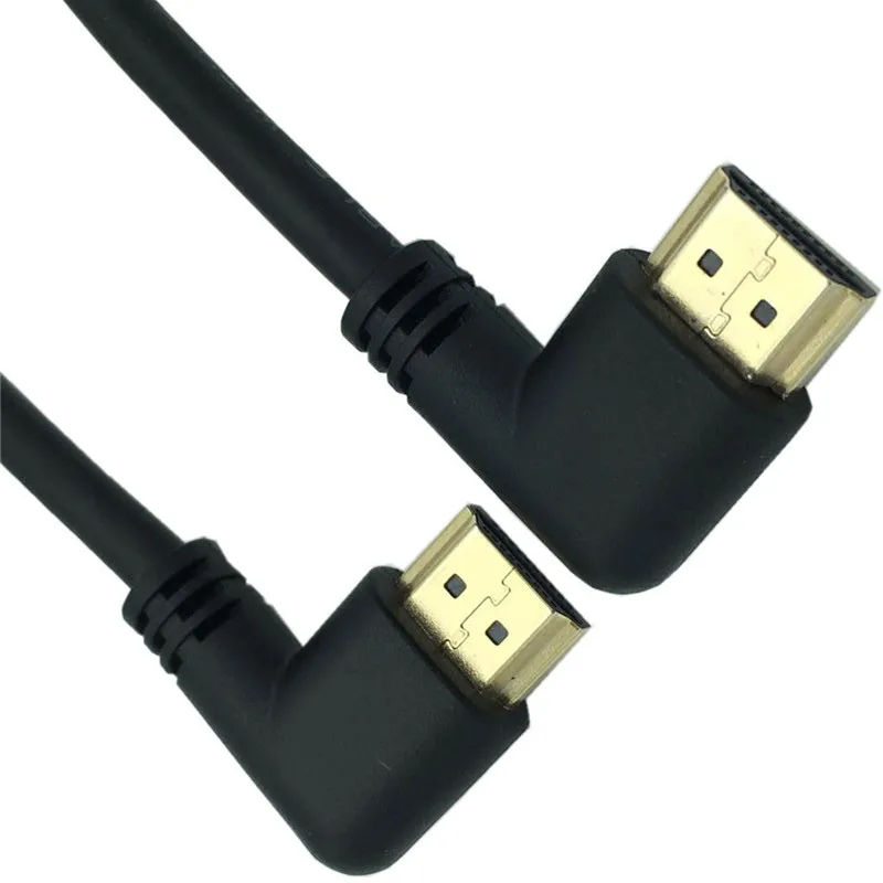 HDMI 2,0 4K 3D двойной 90 градусов левый Угловой HDMI Мужской в правый угловой HDMI Мужской HDTV кабель для DVD PS3 PC 0,15 м 0,5 м 1 м