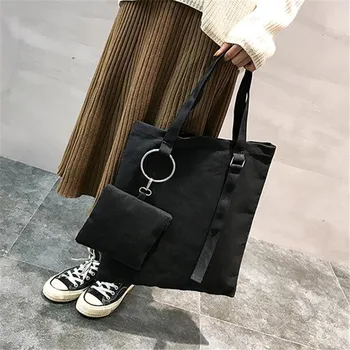

New Single Shoulder Canvas Bag Simple Wild Shoulder Detachable Fashion Trend Female Diagonal Bag Folding Green Shopping Bag