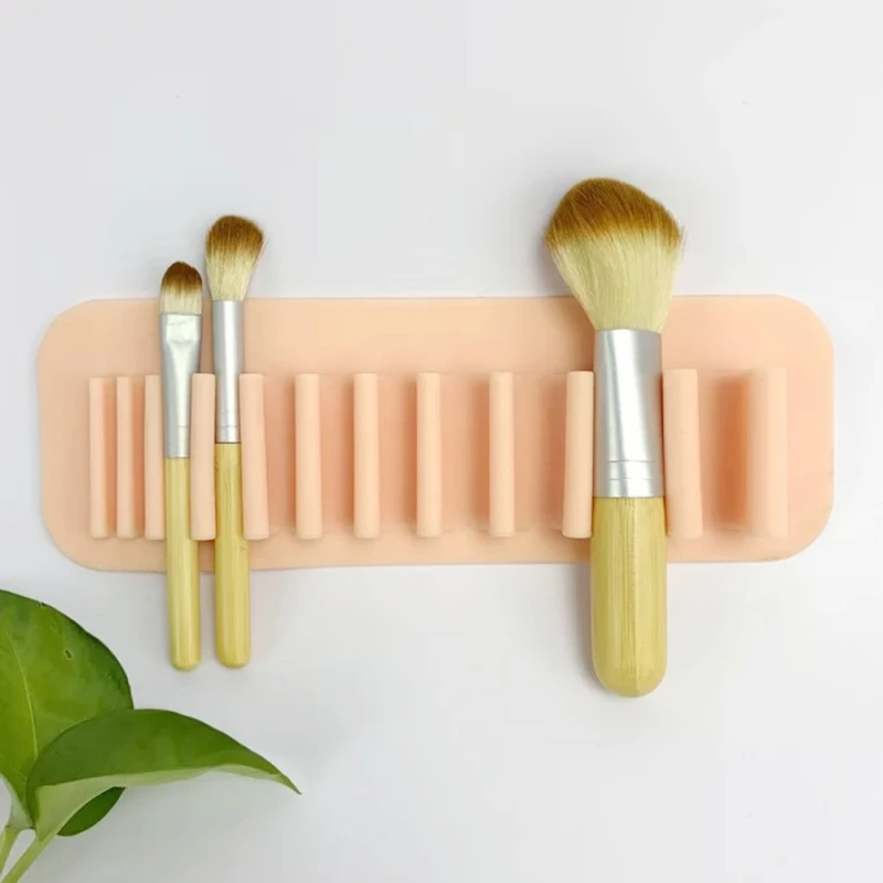 Multifutional Suction Wall Makeup Brush Rack Silicone Toothbrush Brush Drying Storage Rack Tool Storage Rack Non-slip