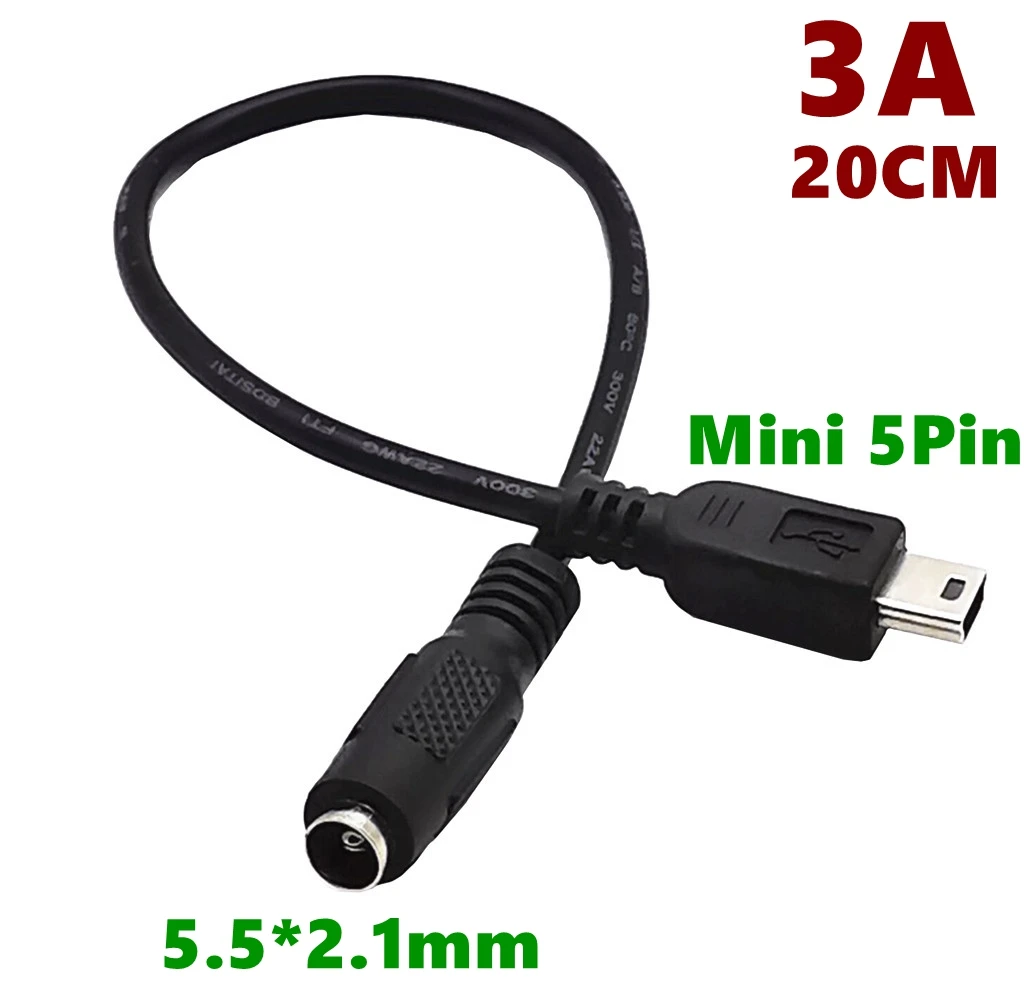 Удлинитель источника питания постоянного тока с разъемом 5 мм x 2 1 на мини-USB
