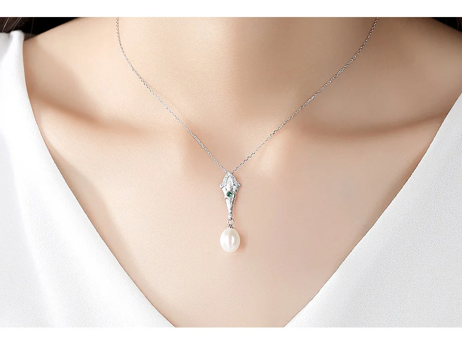 MeiBaPJ Real Freshwater Pearl Long Drop Pendant Necklace 925 Solid Silver Fine Party Jewelry for Women