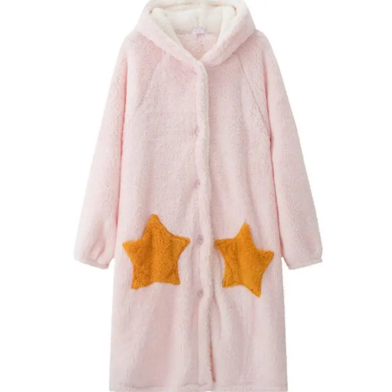 Winter-Blanket-with-Sleeve-Hooded-Hoodie-Women-Long-Sweatshirt-Female-Indoor-Pajama-Cardigan-Fleece-Jacket-Fannel. (3)