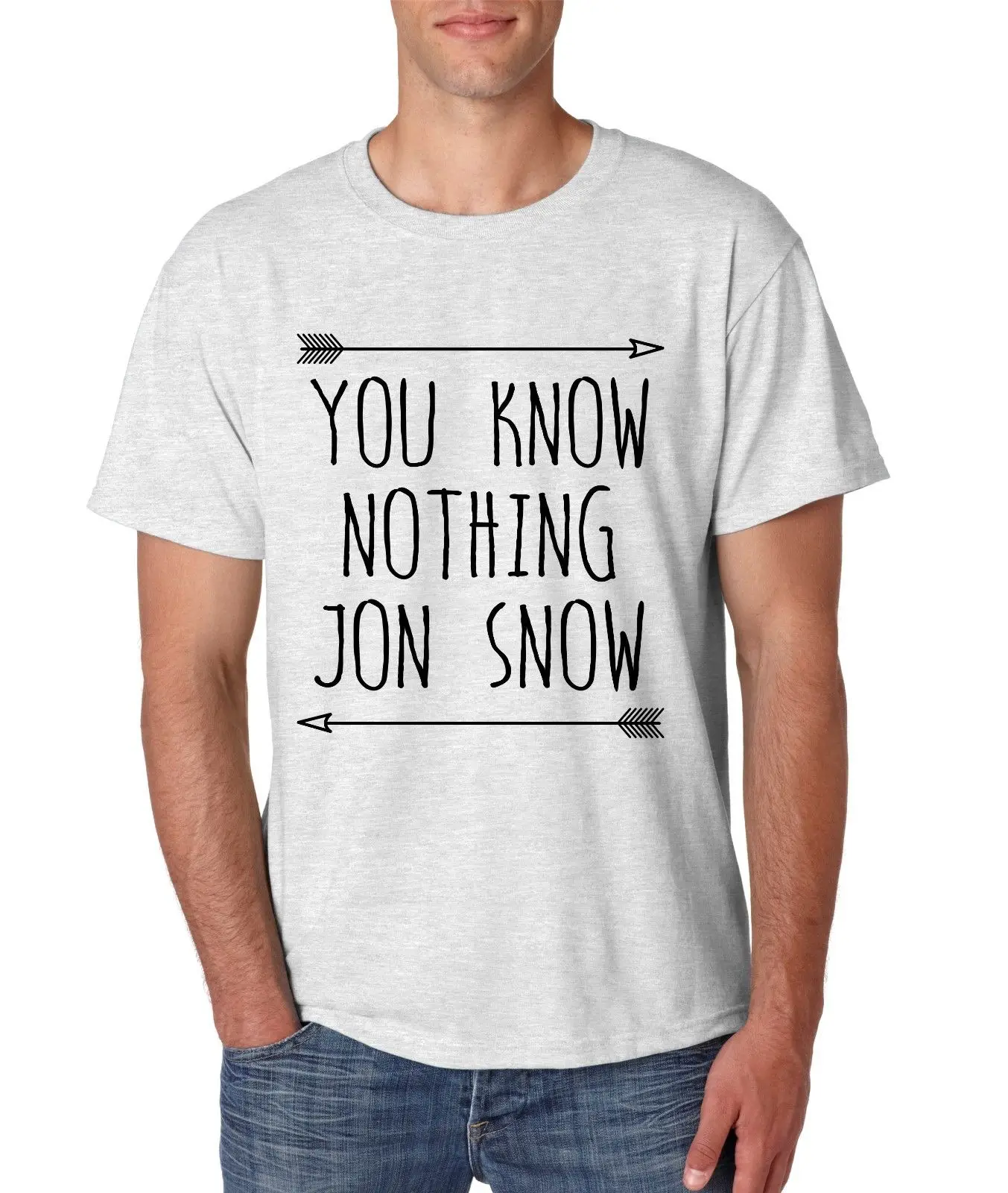 Men's Tee Shirt You Know Nothing Jon Snow Game Of Thrones Tops wholesale custom Environmental printed Tshirt cheap |