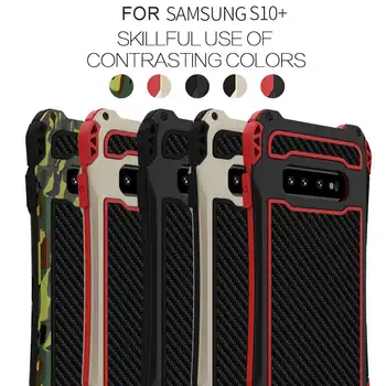 

Aluminum Protective Phone Case Full Cover For Samsung for Galaxy S10 Plus +Screen Protector Set Shockproof Snowproof Dirtproof