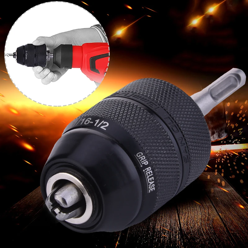 

90% Metal Sleeve 1/2"-20UNF 2-13MM 1/16-1/2 Drill Chuck Keyless Drilling Adapter Converter SDS Adaptor Hardware Tool Accessories