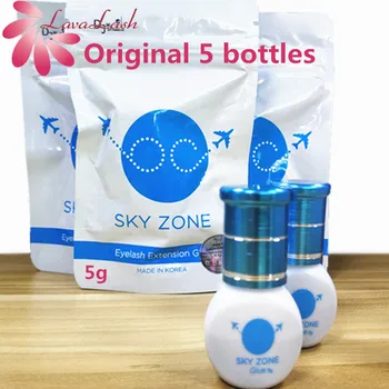 

5 bottles/lot Free Shipping Original Korea Sky Zone Glue Eyelash Extensions Glue 5ml Brand False lash glue makeup beauty tools