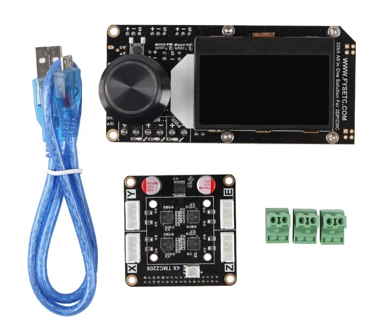 Tudo em um Peças de Impressora Placa de Controle + 4x Integrado para 3dp Módulo Driver - Cnc 3d Aio ii V3.2mcu 32bit Tmc2208 2 Tudo em um aio ii v3.2mcu 32bit