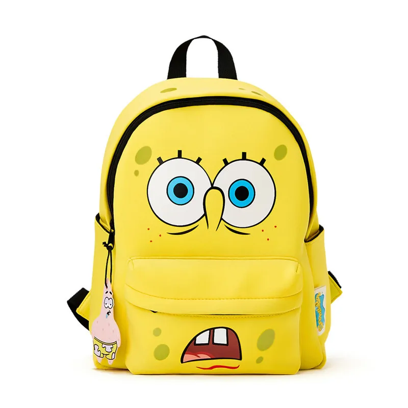 

New arrival cartoon spongebob pattern backpacks for kids casual double shoulder travel bag cool movie characters bookbag mochila