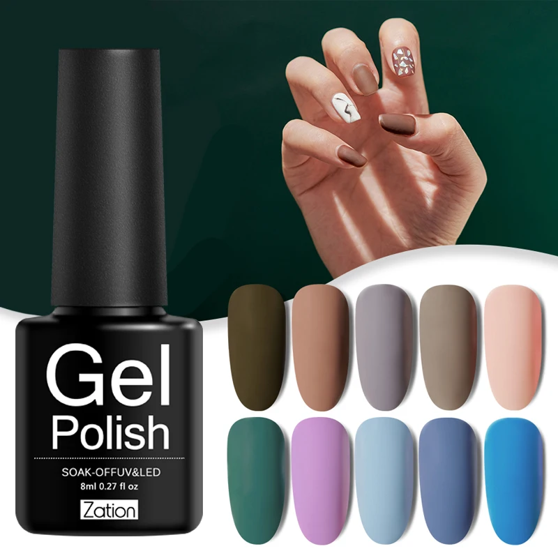 

Zation Pure Colors Gel Nail Polish Manicure Top Base Coat Semi Permanent Glitter Enamel Gel Varnish UV LED Manicure Gel Lacquer