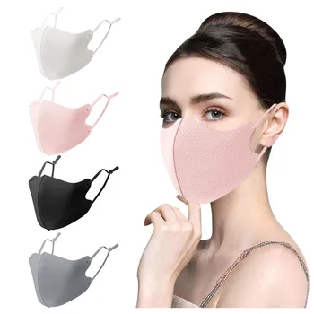 

4pcs Ice Silk Cotton Face Masks Washable Adjustable 3D Mask For Men And Women gezichtsmasker Maskswashable masker mascarilas