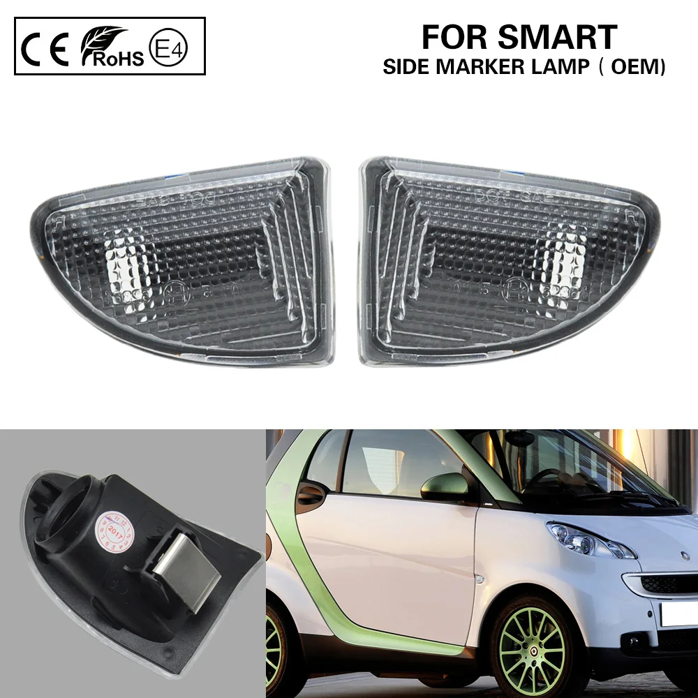 

2X Clear LED side marker lamp OEM style turn signal lights for SMART 451 2007-2014
