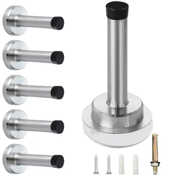 

6 Pcs Rubber Door Stopper Self Adhesive Door Stoppers Heavy Duty Stainless Steel Doorstops Anti-Collision Door Block