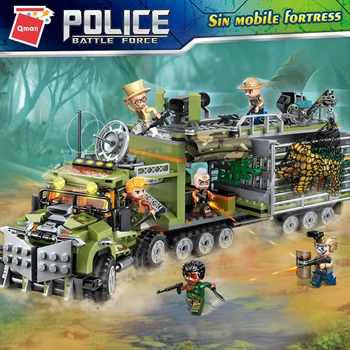 

Qman 1924 Building Blocks With Stickers Robot City Police Toys Block Vehicle Aircraft Educational Truck Compatible Model Bricks