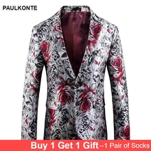 New Trend Slim British Style Fashion Casual Temperament Men'S Jacquard Suit Coat High-End Wedding Dress Party Blazer New Trend Slim British Style Fashion Casual Temperament Men'S Jacquard Suit Coat High-End Wedding Dress Party Blazer