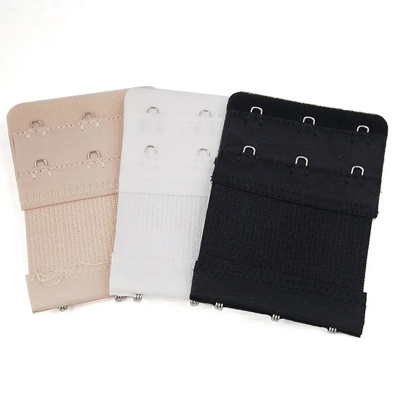 Bra Strap Extender 2 Rows 3 Hooks Nylon Bra Extenders Elastic Women Adjustable Clasp Bar Strap Connector Bra Accessories