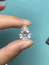 

Pirmiana 100% Pass Positive Diamond Tester Crushed Ice Cut 12x18mm Pear Shape D VVS Loose Moissanite Gemstone for Jewelry Making