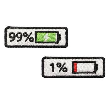 

patches for clothing Embroidery Garment Decorative Patch Battery Capacity Electricity Clothing Hot Stick DIY Bags Chest Sticking