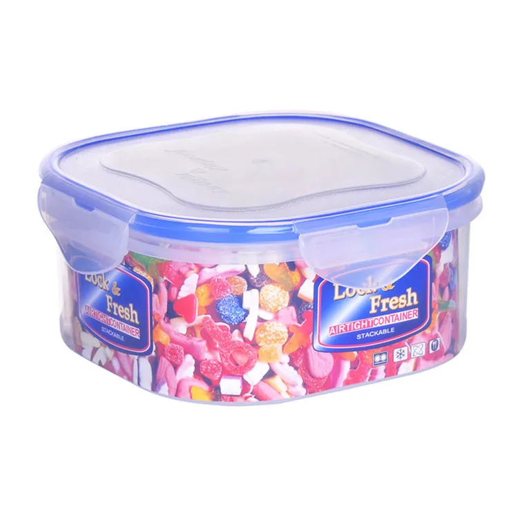 Freshness Box Plastic Transparent Large Size 1800 Ml with Cap Dried Goods Storage Jar Microwave Oven Container Cold Boxes Pp Env