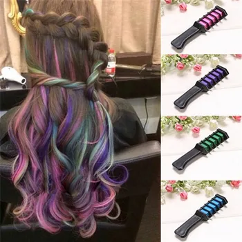 

5 Colors Hair Dye brush Hair Care Temporary Hair Dye Combs Semi Permanent Hair Multicolor Chalk Powder With Comb