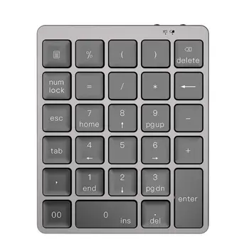 

Aluminum Alloy 28 Keys Wireless Bluetooth Numeric Keypad Ultra-thin Mini Portable Rechargeable Office Home Numpad