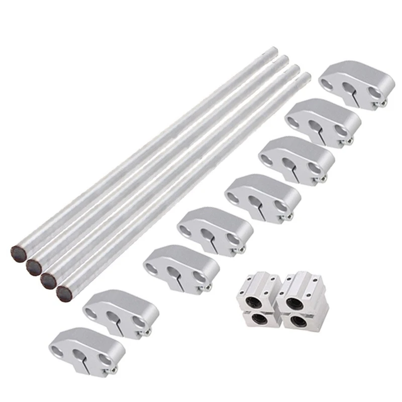 

8Mm Dia Vertical Sc8Uu Linear Motion Ball Bearing Rod Rail Shaft Support 300Mm Optical Axis Set