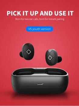 

V5 TWS Wireless Bluetooth5.0 Earphones HIFI Stereo Music Sports Earbuds Headset Gaming Headphone With Microphone Dropshipping