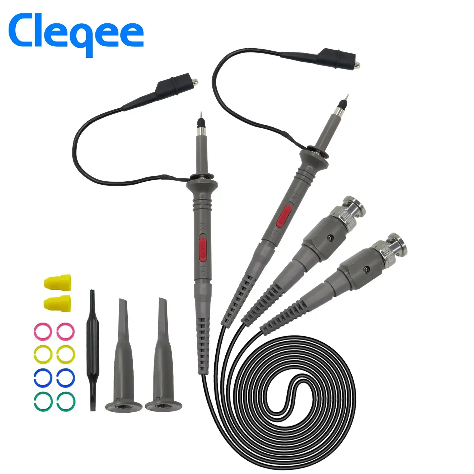 Cleqee P6100 2 個 100mhz Bncオシロスコーププローブキットdc 100mhzワニ口クリップテストプローブテクトロニクスhp X1 X10 オシロスコープ パーツ アクセサリ Aliexpress