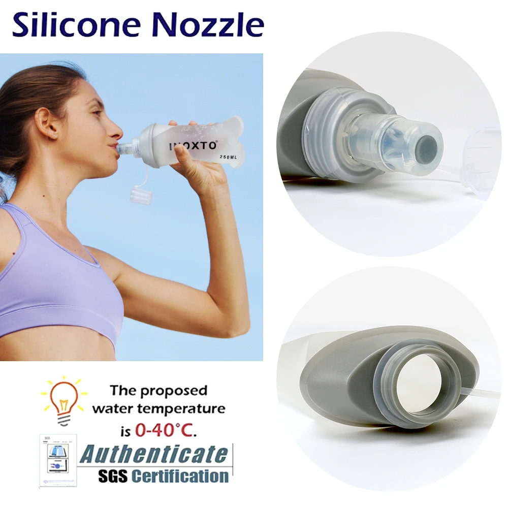 INOXTO Trail Running-5L Ultralight Backpack Hydration Jogging Vest Pack Bag for Marathon Bicycle with Water Bottle 250ML 500ML