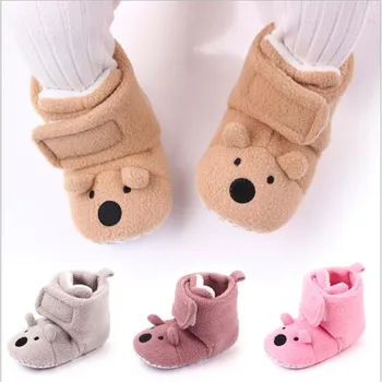 

Lovely Cartoon Baby First Walkers Warm Snow Boots Infants Plush Shoes Winter Crib Shoes Toddler Soft Soled Boys Girls Shoes