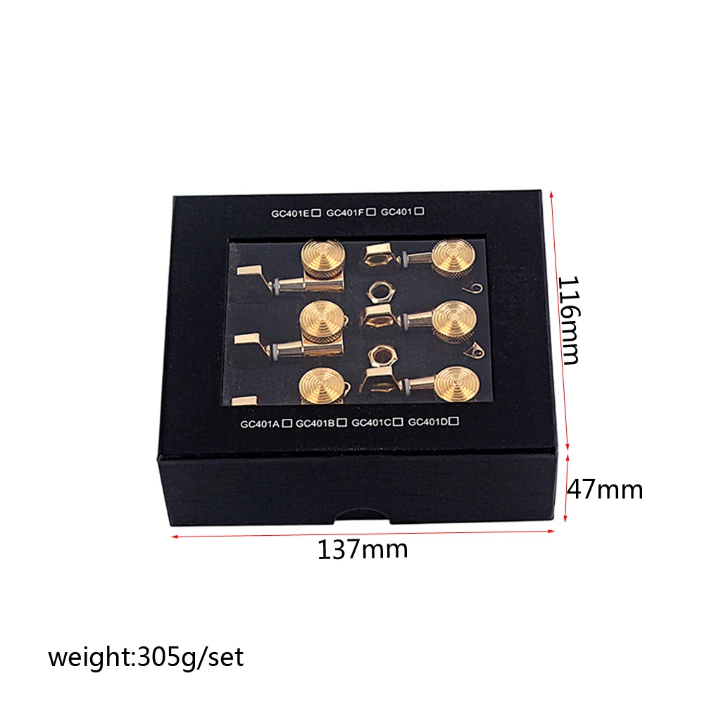 A Set 6 Pcs Gold Locked String Tuning Pegs key Tuners Machine Heads For Acoustic Electric Guitar Lock Schaller Style