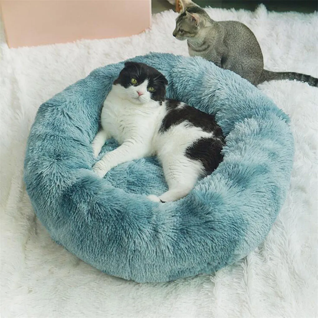 Новая кровать для собак и кошек 3D Форма удобная пончик круглая кровать для собаки ультра мягкая моющаяся подушка для собак и кошек кровать для собак navidad