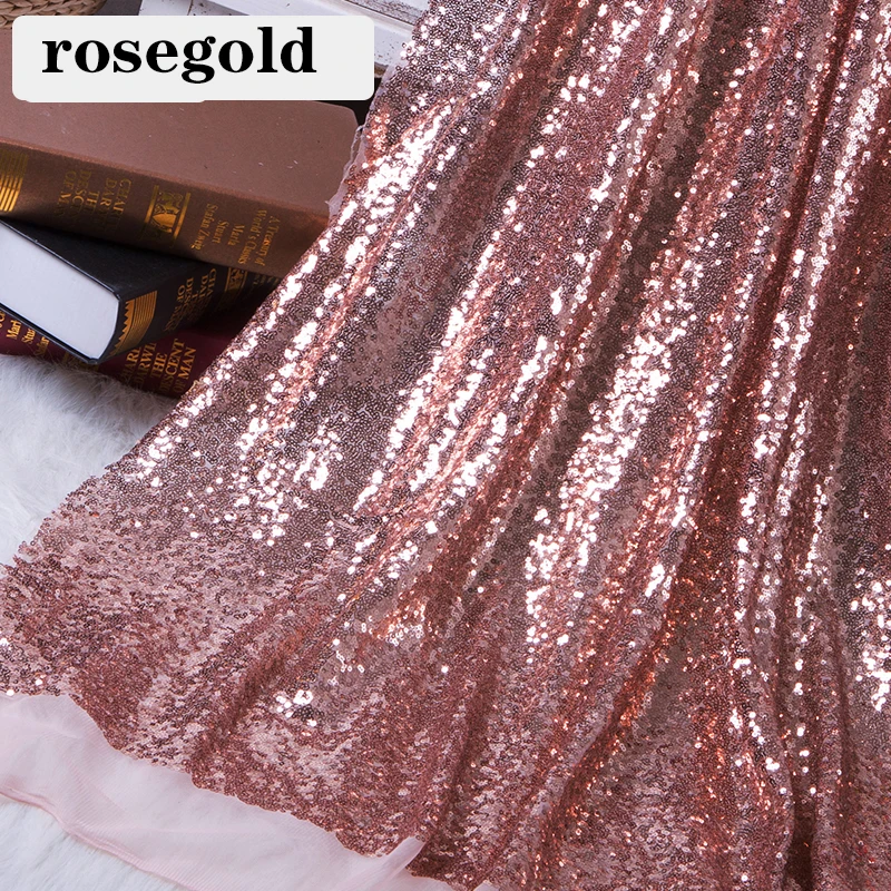 rosegold 130x50 см DIY 3 мм блестка блестящая золотая, серебряная, блестящая ткань для одежды сценические вечерние свадебные украшения для дома - Цвет: rosegold