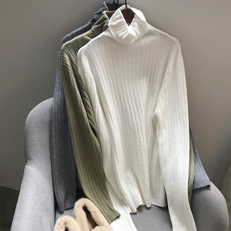 Mooirue Autumn Femme Sweet Sweater High Knitting Thin Elastic Pullovers Feminine Yellow Grey Knitwear