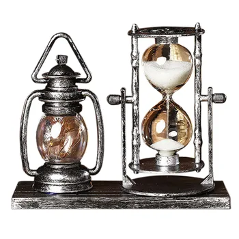 

Creative Retro Hourglass Timer Craft Sand Timer Sand Clock With Flashing Night Lamp Table Home Office Study Living Room Decor