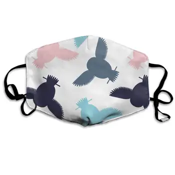 

Pink Blue Grey Owls Washable Reusable Mask, Cotton Anti Dust Half Face Mouth Mask For Kids Teens Men Women With Adjustable Ear