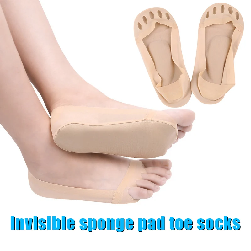 Pain Relief for Women Foot Massage Health Care Nylon Socks Orthopedic Sponge Cushion Liner 4 pairs Arch Support 3D Socks