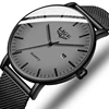 Relogio Masculino 2022 LIGE Fashion Casual Mens Watches top Luxury Ultra Thin Waterproof Stainless Steel Mesh Band Quartz Watch ► Photo 1/6