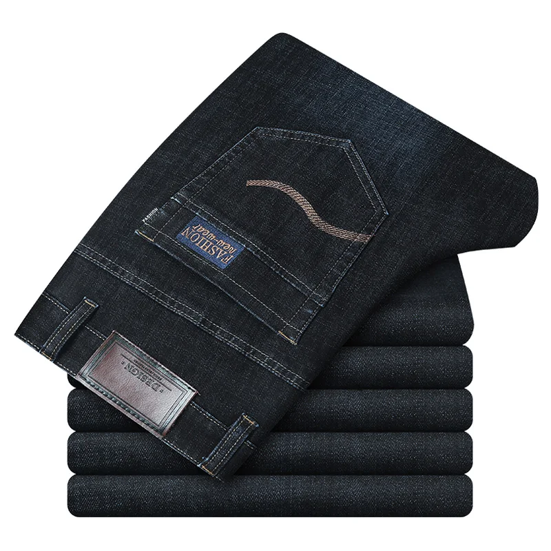 

Men's Quality classic jeans denim overalls pants comfortable man Full length Bouncy pants High waist outdoor Retro Large size