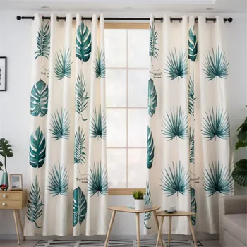 

Customized curtains about modern fresh green plant banana leaf curtains Drapes Cortinas