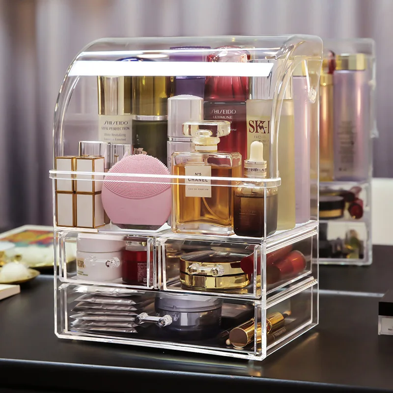 

New Cosmetic Storage Box Drawer Desktop Plastic Dust-proof Skin Care Finishing Transparent Storage Box Acrylic Makeup Organizer