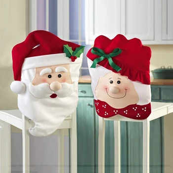 

Santa Claus Christmas Grandma Chair Cover Christmas Decorations Dining Seat Dining Chair Cover Christmas Chair Cover Supplies