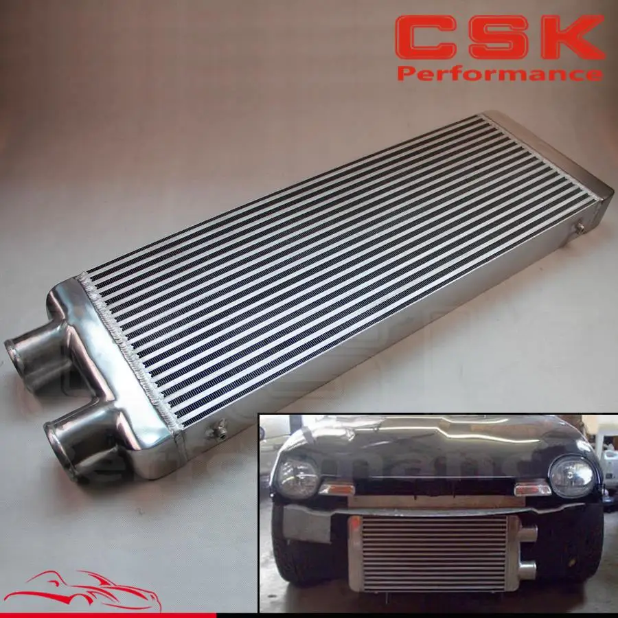 Интеркулер FMIC для Celica MR2 RX7 Eclipse неоновый сплав 3 дюйма вход и выход 1 боковой|side