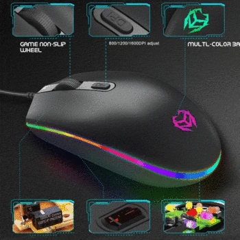 

Professional Wired RGB Colorful Gaming Mouse 4 Programmable Buttons 1600 DPI Adjustable Optical Gaming Mouse Ergonomic Mouse