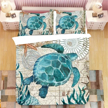 

Aquatic creatures 3D Printed 3pcs Bedding Set Duvet Cover Bed Cover Set Bedspreads Home Textiles Bedclothes